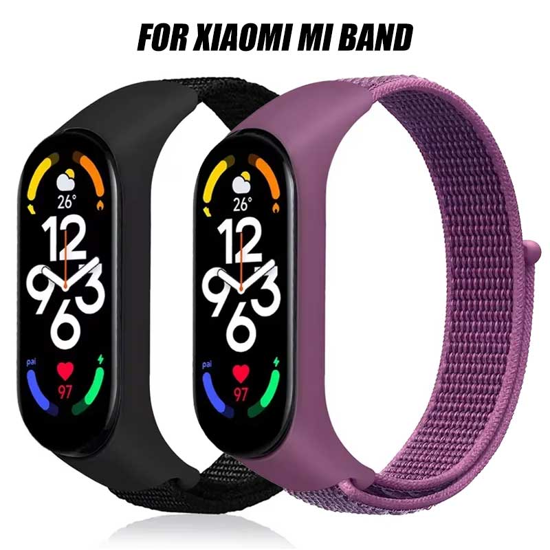 Braided Solo Loop for Mi band 7 Watch Strap Nylon watchband NFC Bracelet smart belt correa Mi band 7 6 5 4 3