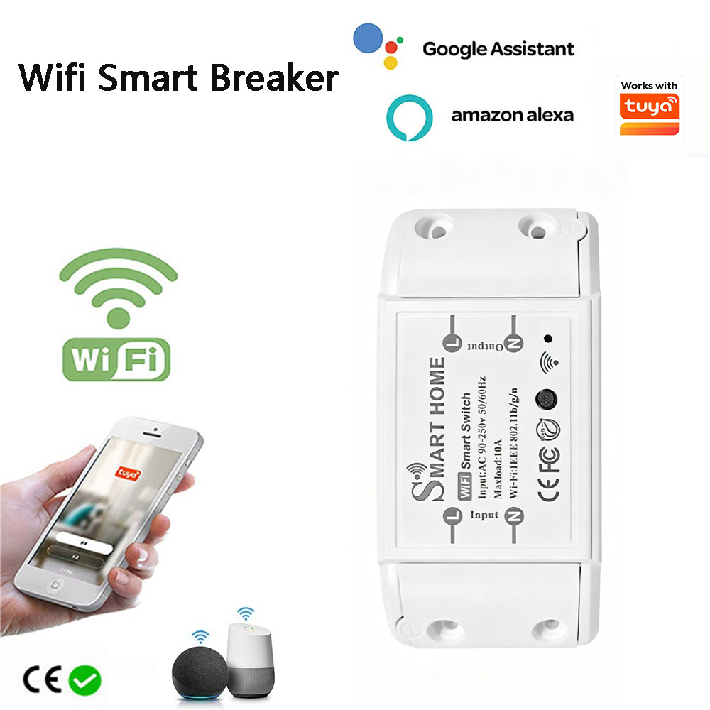 AXUS Tuya WiFi Smart Switch APP Wireless Controller Universal Breaker Timer Smart Life Work With Light Switch Alexa Accessories lightify