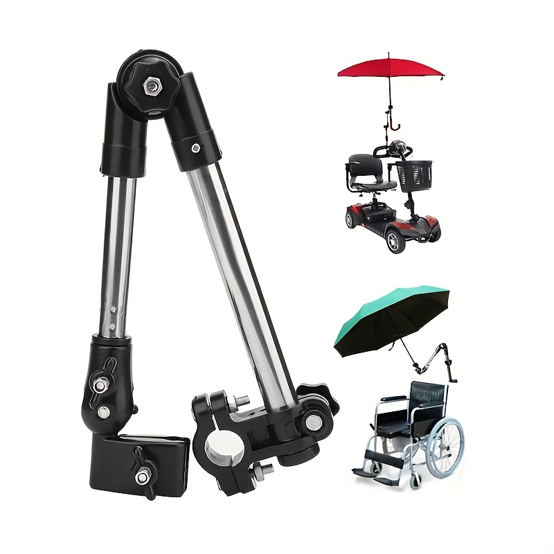 1Pc Adjustable stainless steel umbrella frame for wheelchairs and bicycles - Foldable design
