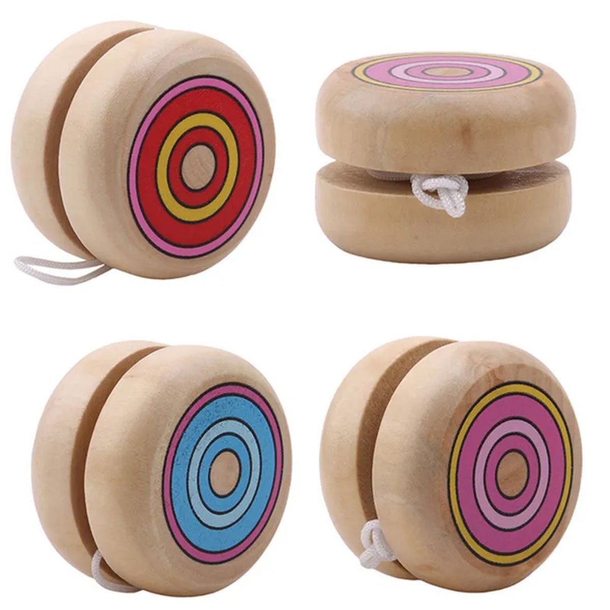 2pcs Wooden Circular Yo-Yo Balls - Multi-Piece Set for Physical Exercise, Party Games & Hobby Collections s ZSY