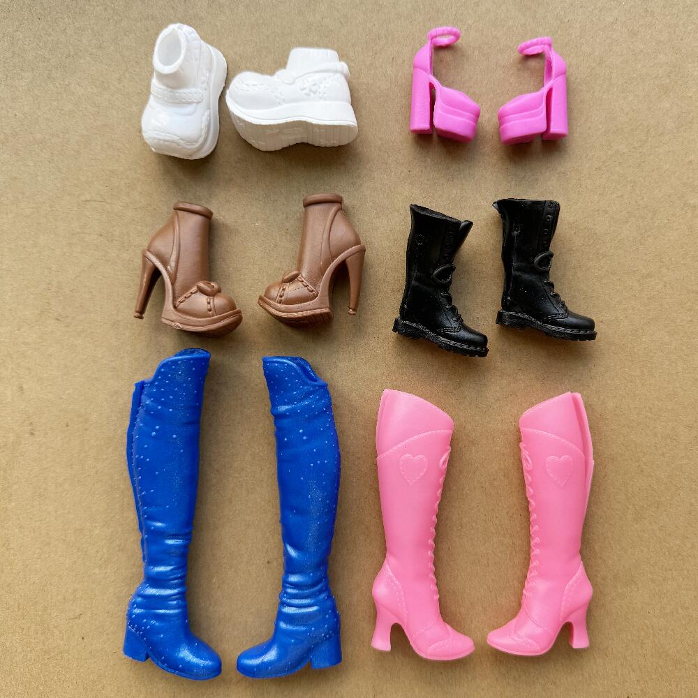 1/6 Barbi Doll Shoes Vintage High Heels Fahion Long Boots