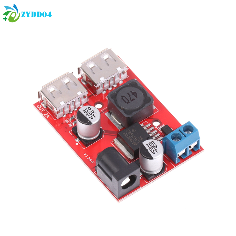 ●1PCS DC 9V 12V 24V 36V To 5V 3A Double USB Charge DC-DC Step-down Converter Car Charging Solar Voltage Regulated Power Module