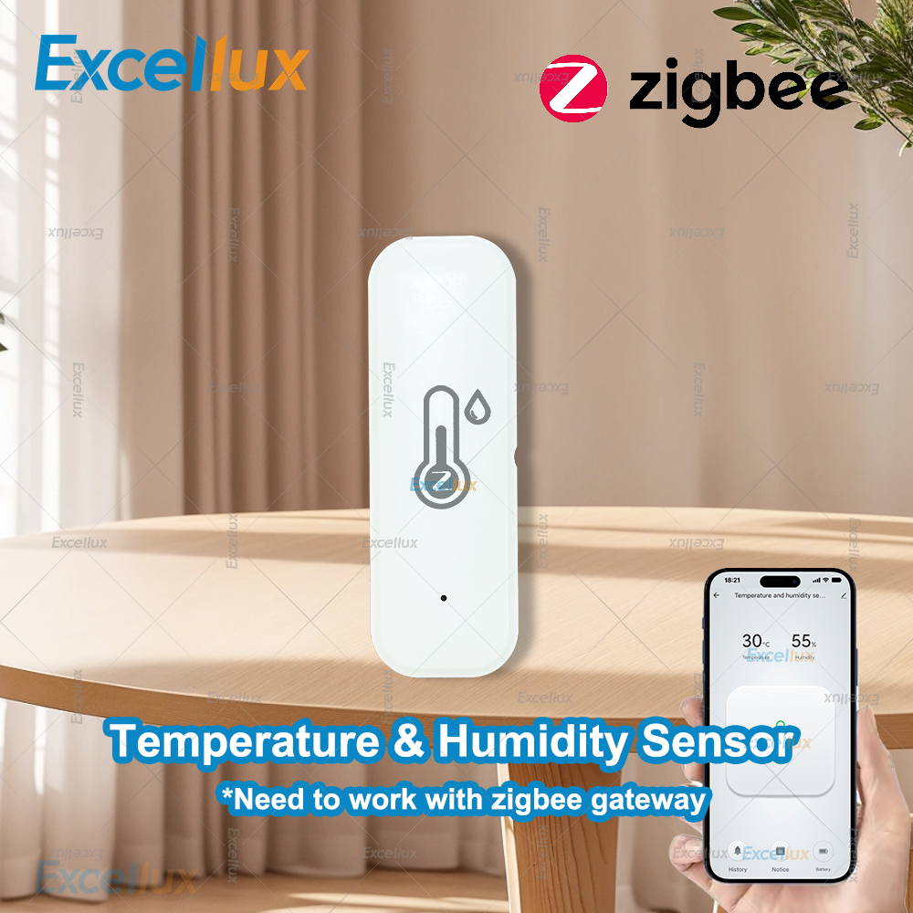 Zigbee Smart Temperature And Humidity Sensor Real-Time App Remote Monitor Home Automation Control System Works With Zigbee2MQTT