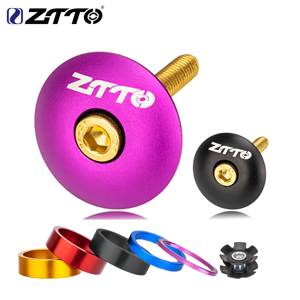 ZTTO MTB Bike Headset Spacer Cover Suspension Top Tube Cap Screw Fork Ring Spacers 1 1/8 Inch Bike Stem Washer Headset Star Nut