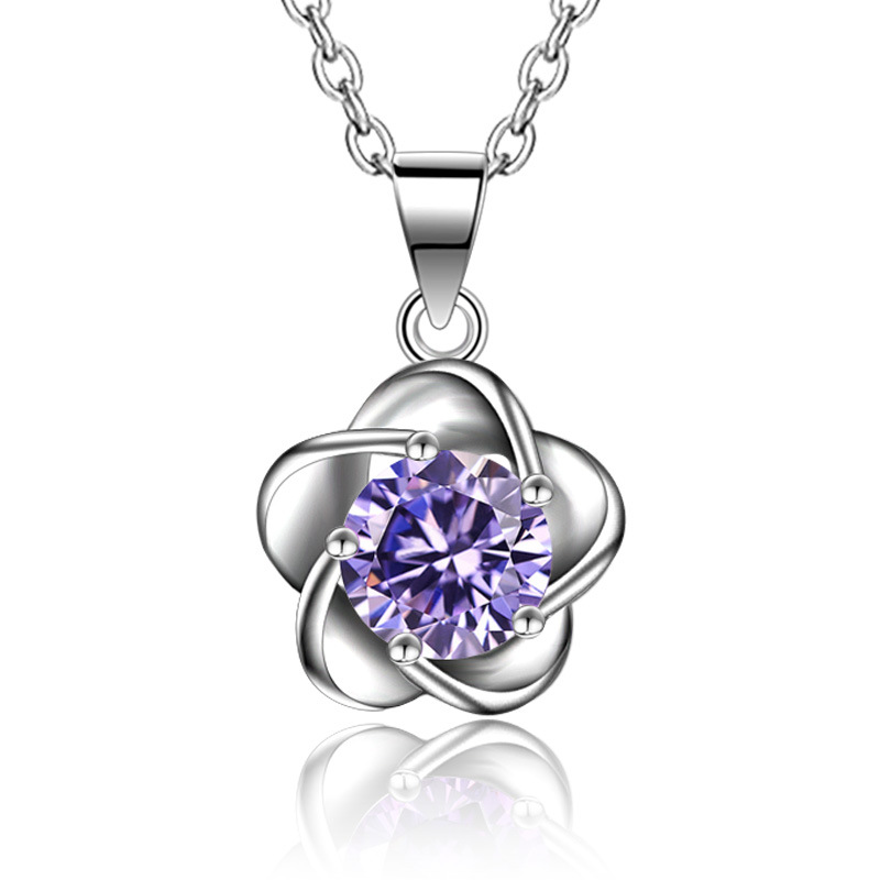 925 Silver 18k Gold Plated Necklace Single Sparkling Clavicle Chain for Women Wedding Sterling Silver Jewelry collares