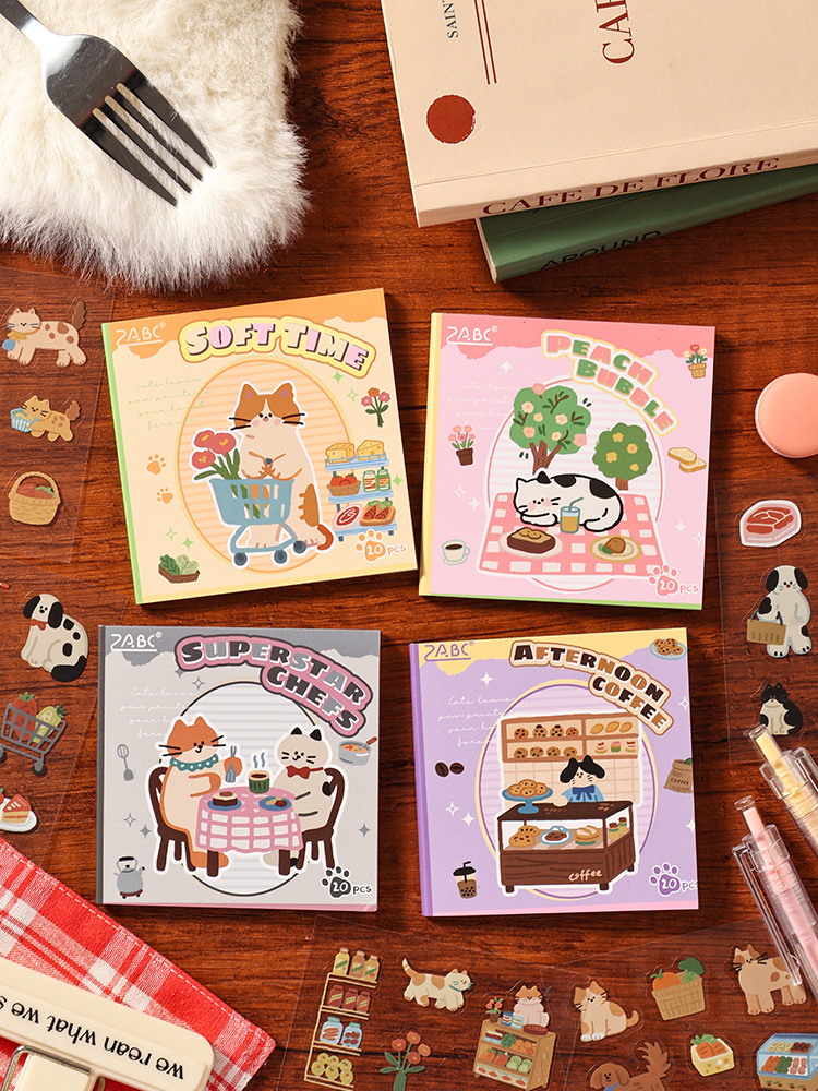 20pcs Waterproof PET Cute & Playful Cartoon Girlish Lovely Pets DIY Scrapbook
