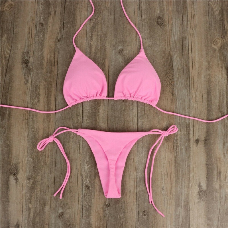 Summer Swimsuit Women Bikini Set Push-up Padded Bra Thong Two Pieces Swimwear Beachwear Bathing Suit Female Swimsuits