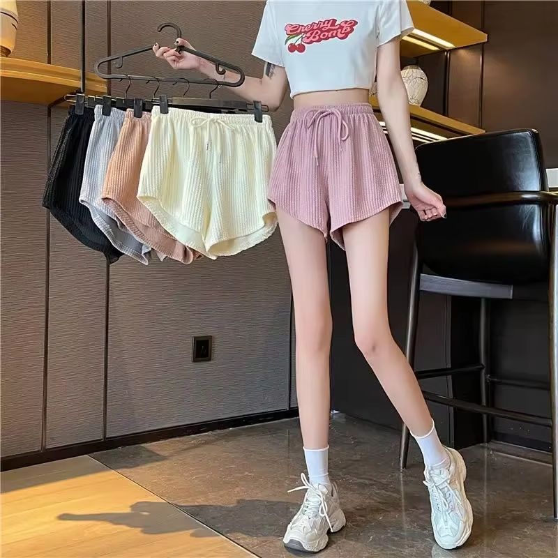 2026 Summer New Women High Waist Slimming Drawstring Pocket Shorts Outdoor Gym Training Exercise Speed Drying Yoga Shorts