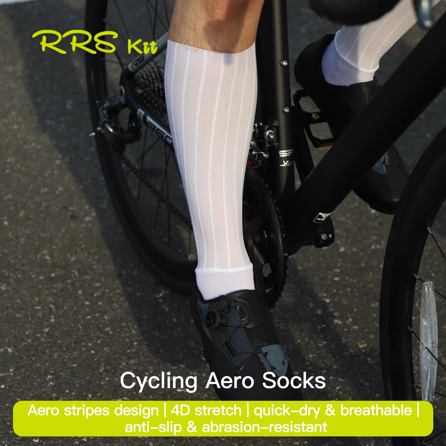 RRSKit Competitive Anti Slip Silicone Cycling Pneumatic Socks Summer Aero Men Breathable Bicycle Sport Running Bike Socks