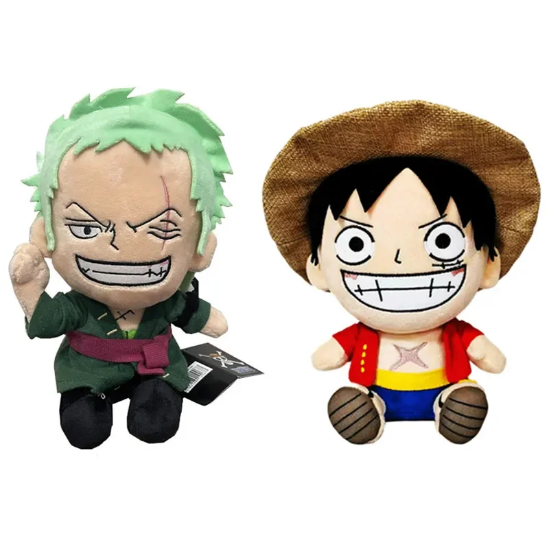 Hot 25cm One Piece Anime Figure Zoro Luffy Chopper Plush Toys Cute Cartoon Plushie Stuffed Dolls Pendant Kids Xmas s