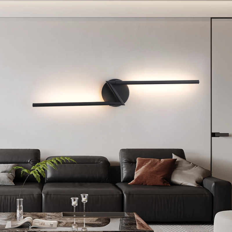 Wireless Remote Control Wall Charging Lamp Stepless Dimming Modern LED Installation Black Finish 70CM Decorative Lighti