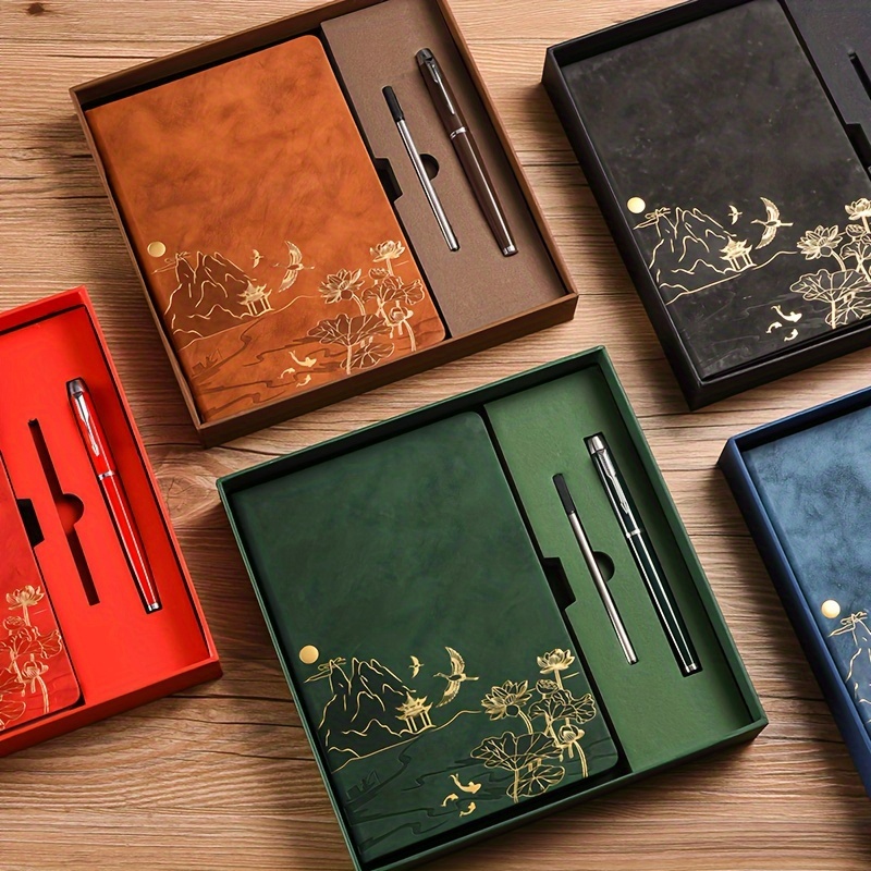 1pcs New China-Chic Style High Beauty Notebook Business Meeting Office Notebook Set Buckle Book
