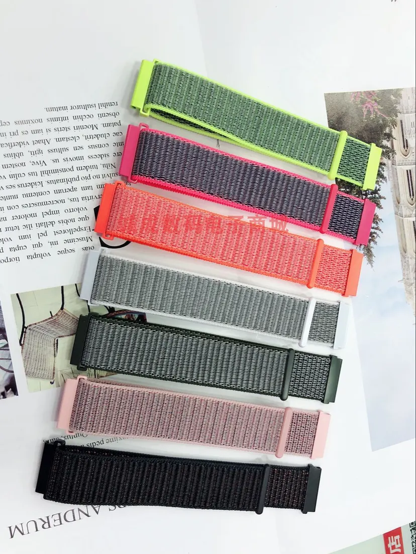 20MM/22MM Nylon Loop watch Band For Samsung Galaxy Watch 6 4 7 FE classic/5 Pro/active 2/Gear S3 Bracelet Huawei GT 5-4-3 strap