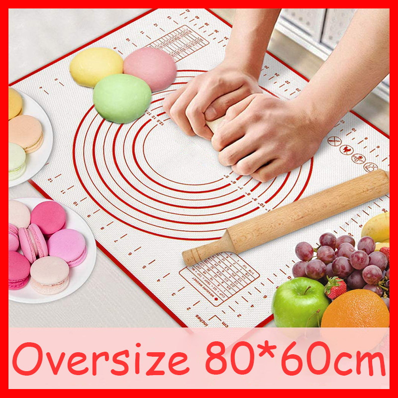Fiberglass Silicone Baking Mat Large Kneading Pad Nonstick Surface Rolling Dough Mat With Scale For Kitchen Cooking Pastry Sheet