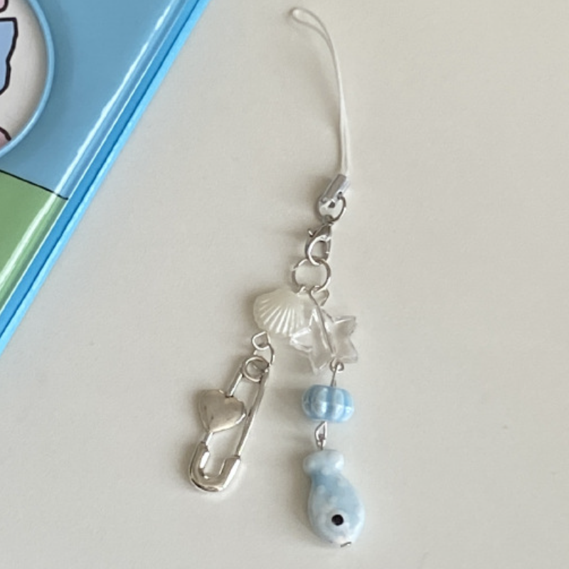 Fun Cartoon Hanging Chain Mobile Phone Chain Bead Pendant Cute Little Fish Niche Camera Hanging Accessory Versatile Women