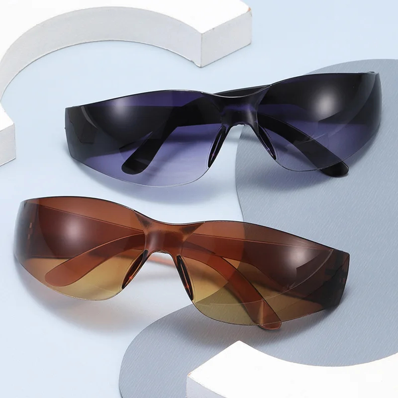 1/2pcs New Cycling Sunglasses Outdoor Sports Cycling Glasses Windshield Goggles Unisex Goggles Rimless Sport UV400 Riding