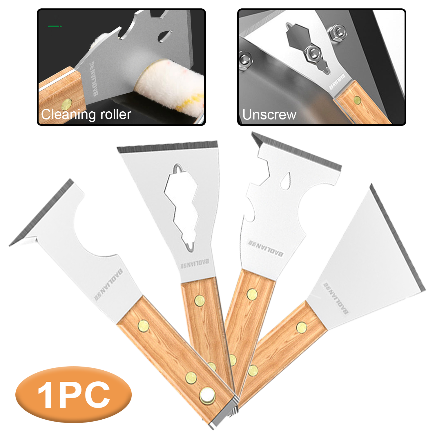 1PC Japanese Style Dust Scraper Putty e Multifunctional Solid Wood Putty Spatula Wall Cleaning Decoration Scraper Paint Tool