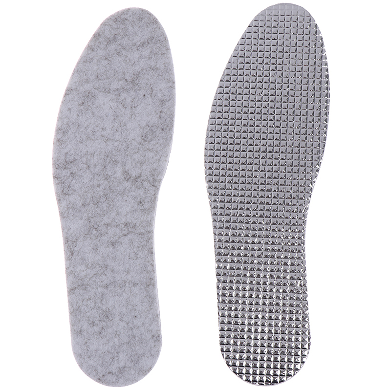 1Pair Felt Aluminum Foil Insoles Winter Warm Summer Cool Waterproof Wool Shoe Pads Comfortable Deodorant Insert For Men Women