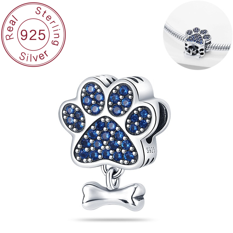 Hot selling 925 sterling silver charm beads cute claw bone necklace suitable for original bracelets, necklaces, jewelry gifts