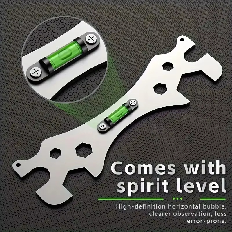 Multifunctional Stainless Steel Bathroom Wrench Tool Shower Installation Hexagonal Level Faucet Angle Ruler Distance Measuring