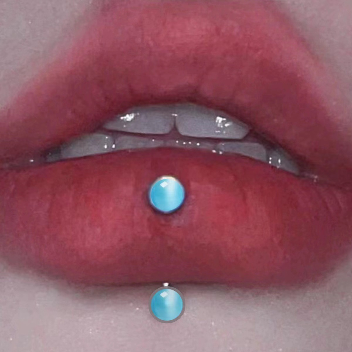 1pc Personality Fashion Stainless Steel Internal Threaded Colorful Cat Eye Stone Eyebrow Ring Ear Stud Lip Ring Piercing Jewelry