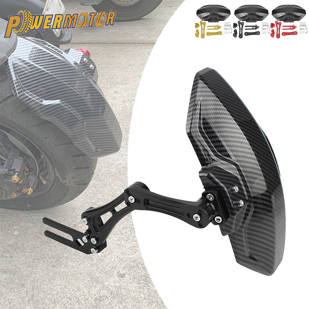 Motorcycle Rear Wheel Fender Adjustable Extender Mudguard Water Transfer Aluminium Alloy Universal Scooters Accessories