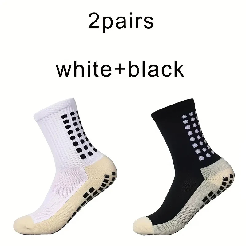 2 pairs, breathable and thickened running socks, basketball socks, men's anti slip training sports socks