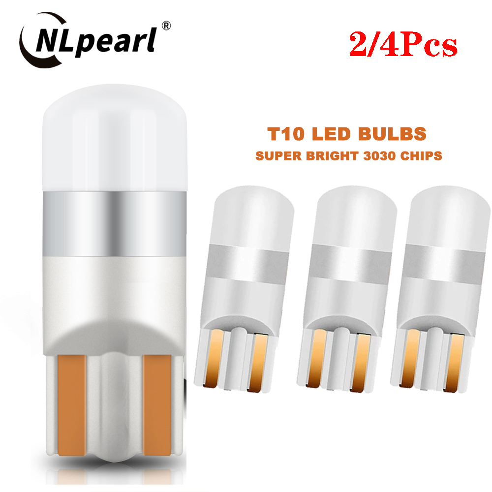 2/4Pcs Super Bright 3030 SMD T10 LED W5W Car Dome Light Auto Interior Parts Bulbs 6000K Auto License Plate Lamp Dome Read Light