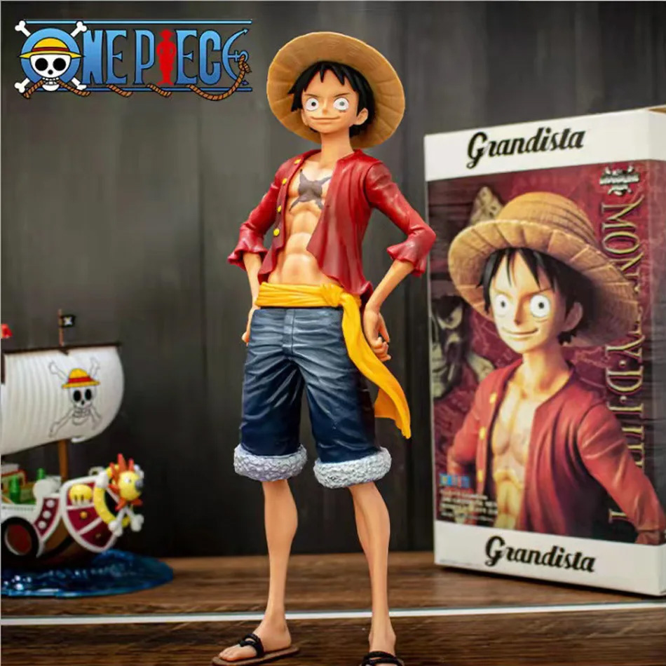 NEW HOT 28cm One Piece Anime Figure Confident Smiley Luffy Three Form Face Changing Doll Action Figurine Model Toys Kits