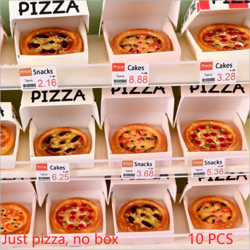 10 PCS Cute Dollhouse Miniature Simulated Kitchen Food Toy Pizza Model Home Decor Kid Play Toy Micro Landscape Ornaments