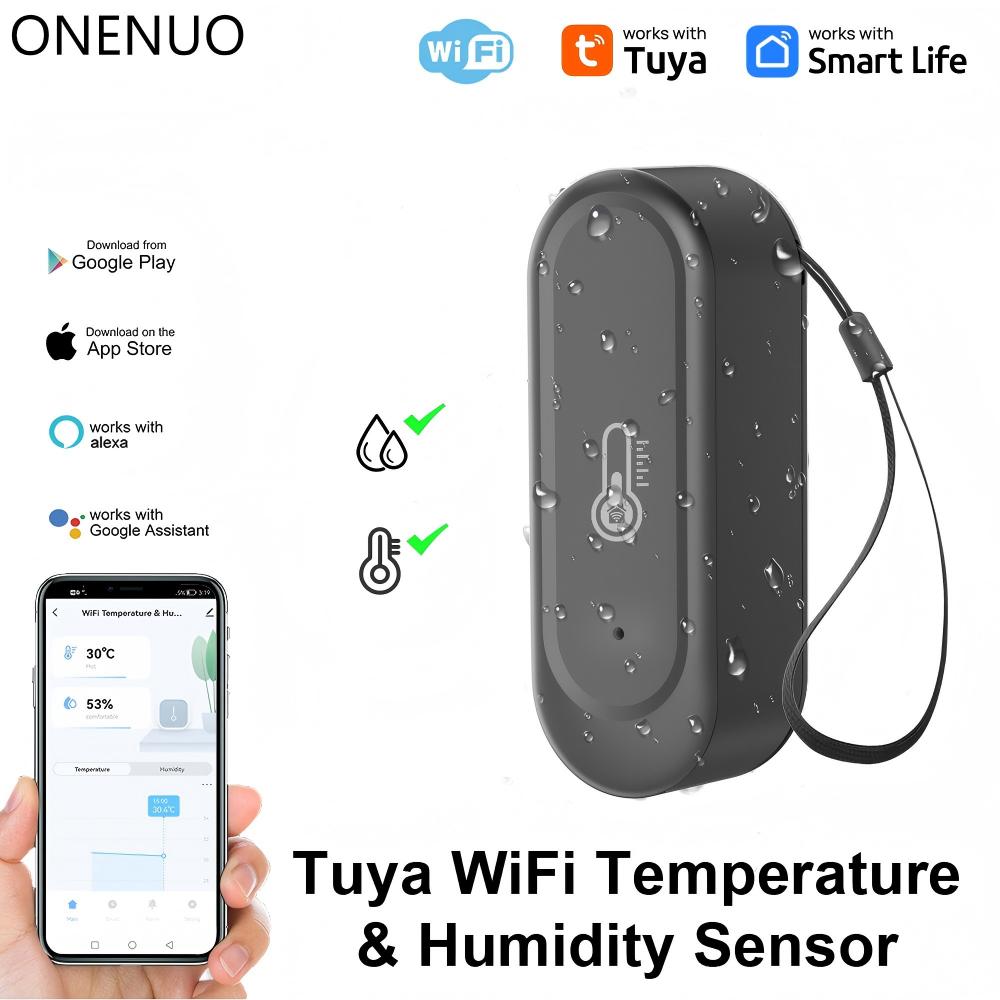 WIFI Temperature and Humidity Sensor IP65 Outdoor Waterproof Tuya APP New Hygrometer Thermometer Sensor Support Alexa