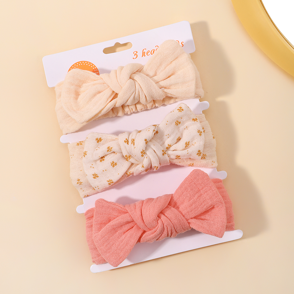 3Pcs/Set Soft Elastic Bows Headband for Babies Girls Newborn Bowknot Headwear Toddler Bandage Ribbon Print Hair Accessories