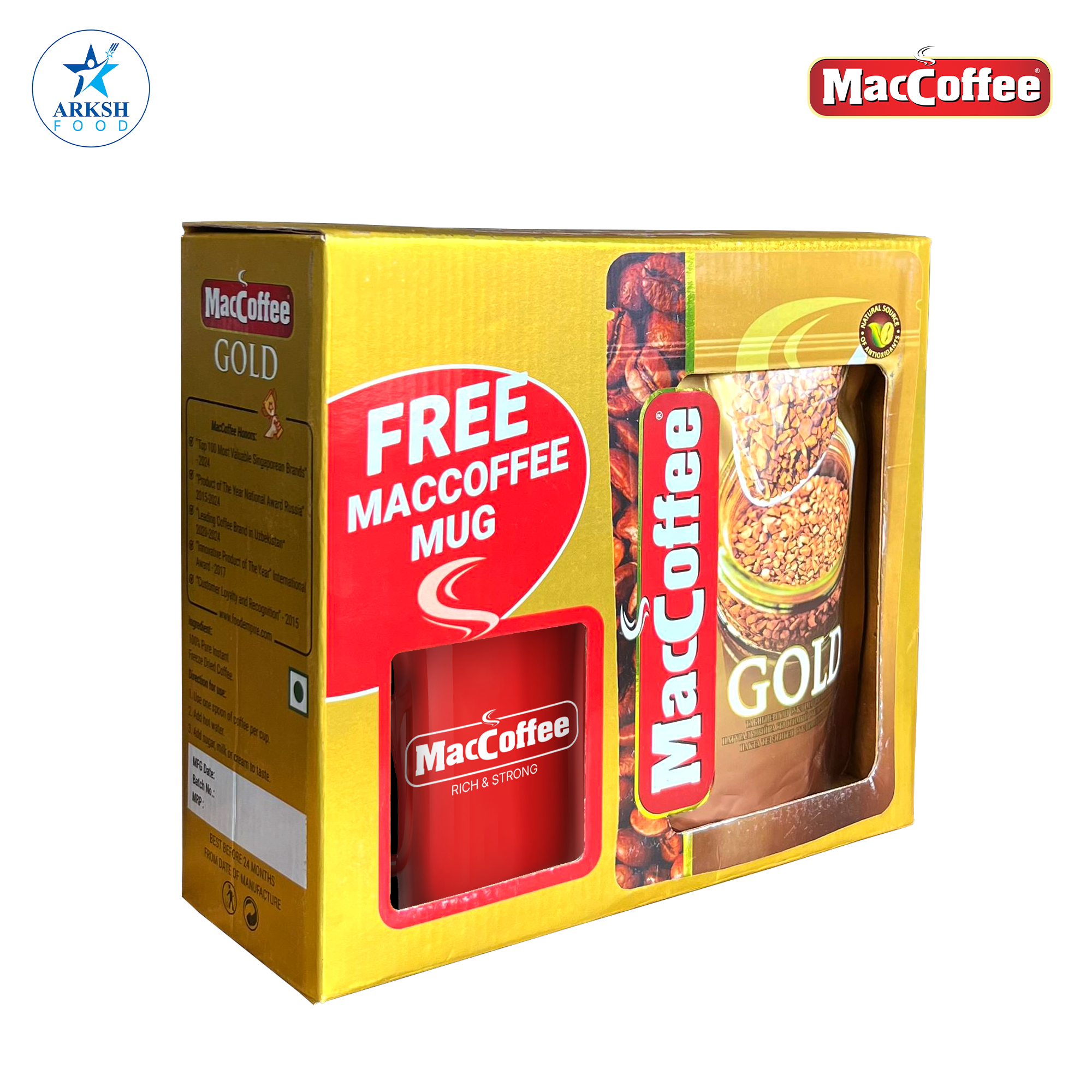 MacCoffee Gold Coffee with Free Ceramic Cup - 150g - Instant (Soluble) Coffee