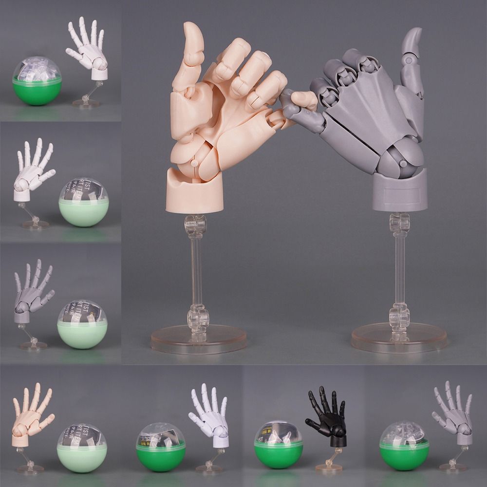 1:2 Scale Human Hand Model Mini Size Movable Joints Articulated Action Figure Twisted Egg Design With Posable Fingers