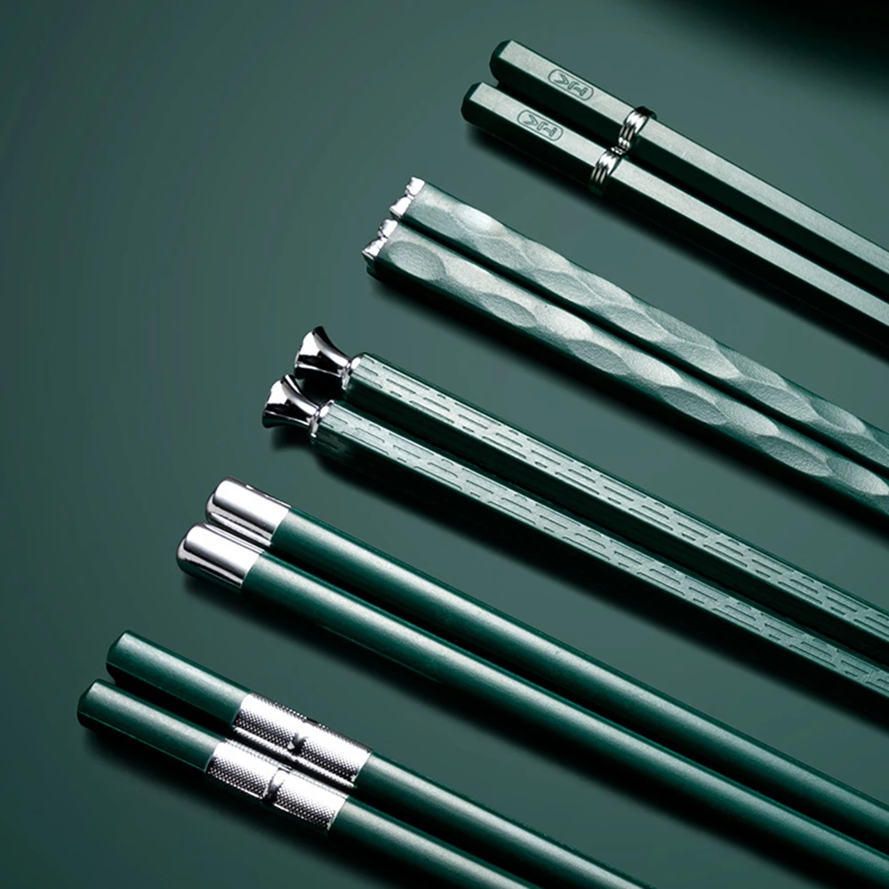 5 Pairs Chreopsticks Tableware Set Sushi Cooking Meat Korean Chopsticks Stainless Steel Japanese Chopsticks Pointed Dinnerware