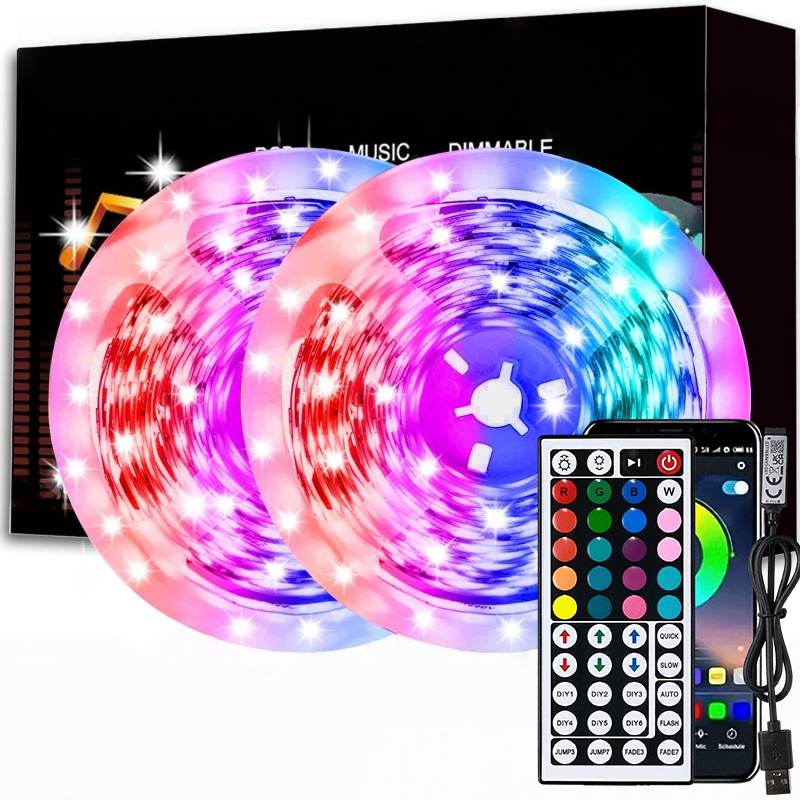 DC 5V 2835 RGB Led Strip Lights Color Changing Led Lights with Remote App Control Led Lights for Room, Family, Party Decoration