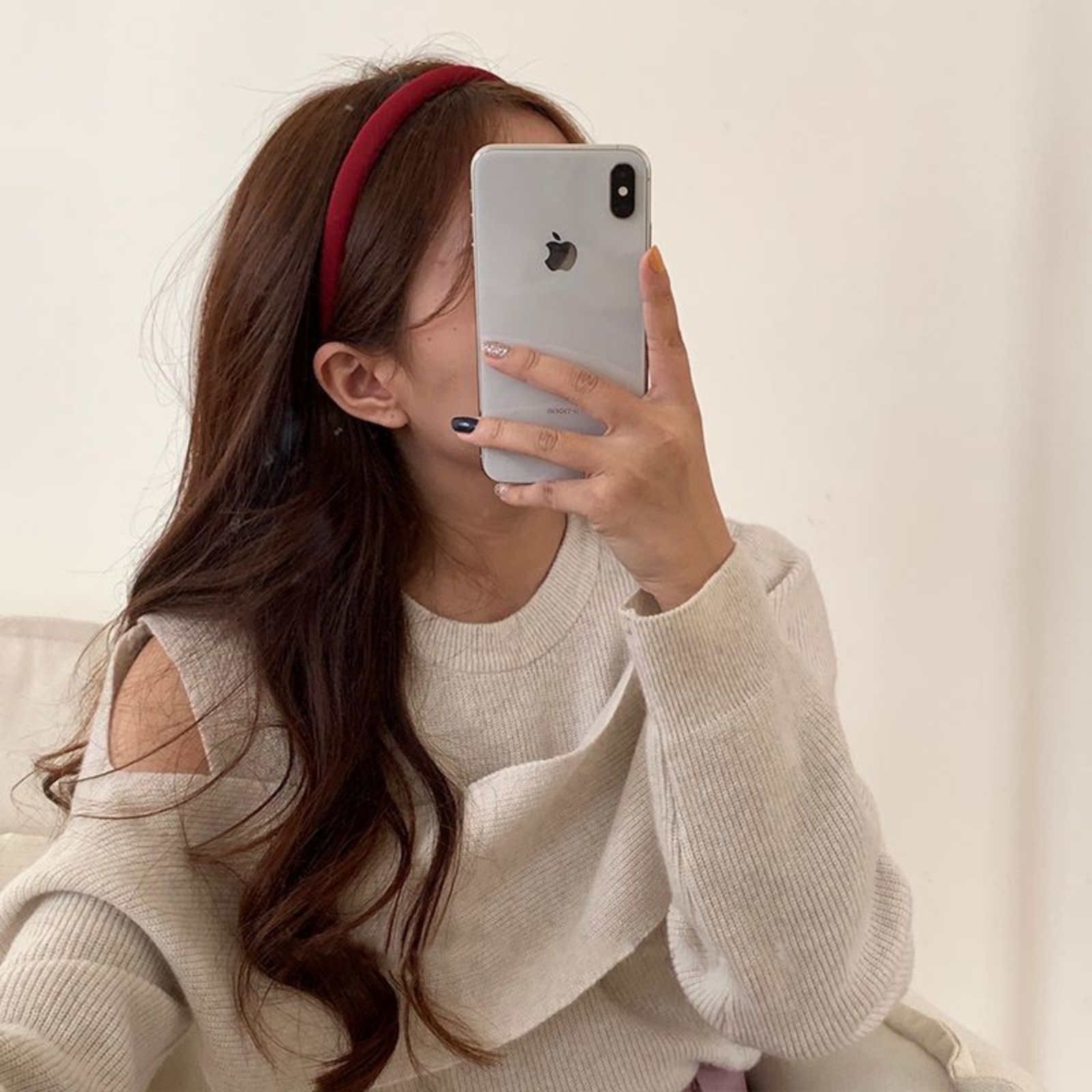 1PC Korean - Style Retro Headbands, - Red Thin Solid Hair Hoops, Elegant Hair Accessories for Fashionable Looks