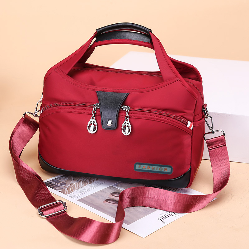 Casual Oxford Shoulder Bag， Female Multifunction Crossbody Bag， Large Capacity Messenger Handbag， Waterproof Square Bag