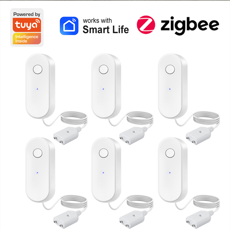 Zigbee Water Sensor Leak Detector Tuya Liquids Leakage Sensor Wireless Water Level Alarm Smart Life App Alert Need Zigbee Hub