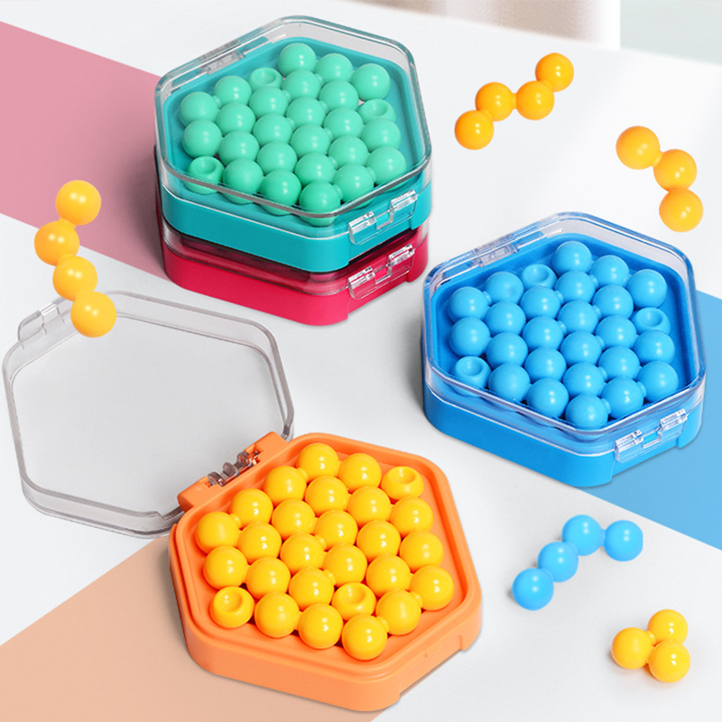 IQ Mini Bead Board Game Educational Learning Pocket Game Toys Stress Reducing Toys Self-Created Challenges Logic Game 7 to
