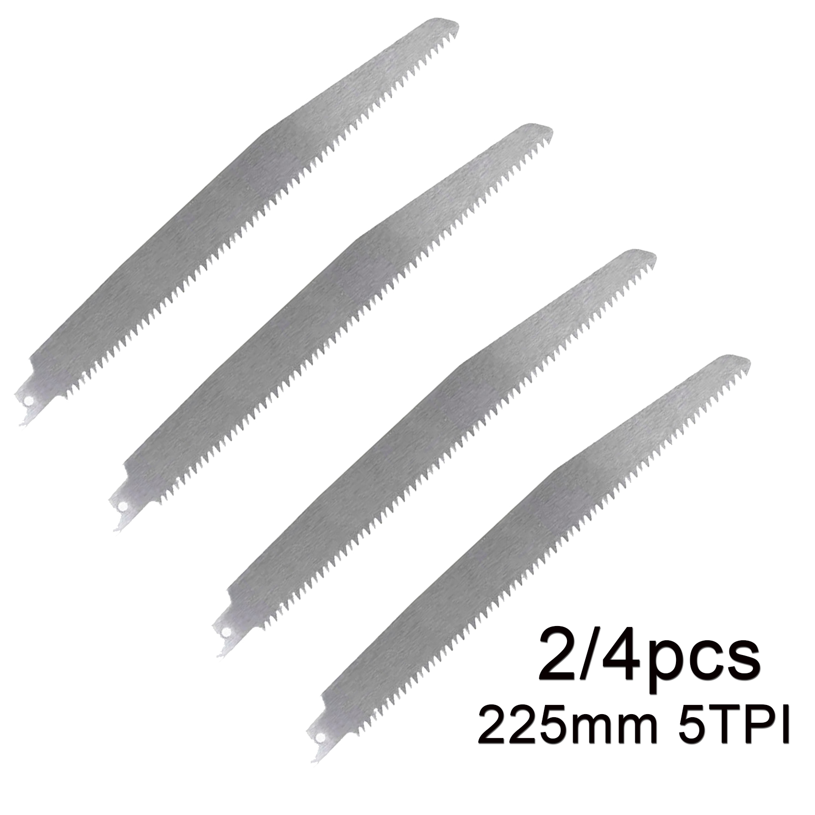 4/2pcs 9inch Reciprocating Saw Replacement Blade Stainless Steel 5TPI 225mm Saw Blade for Cutting Bone Meat Wood Bamboo
