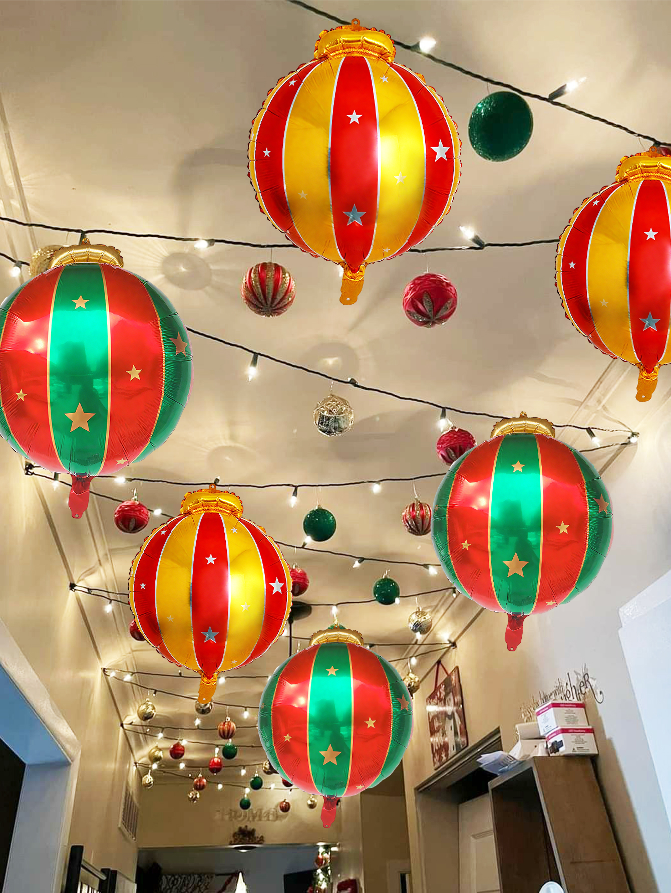 3/4pcs Christmas aluminum foil balloons, decorative hanging balloons, Christmas party,Christmas Eve,New Year decoration supplies