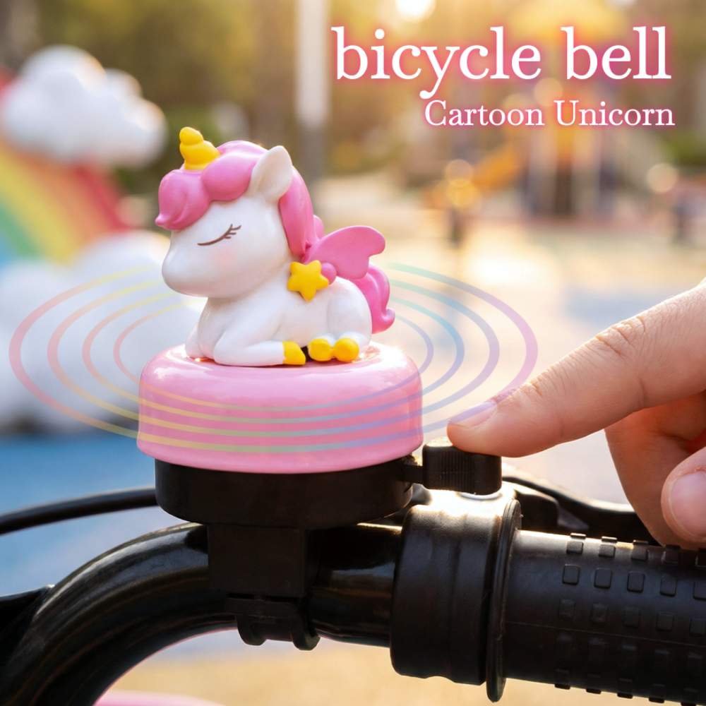 Cartoon Unicorn Bicycle Bell Loud Sound Universal Type Cute Lovely Balance Bike Scooter Horn Desk Decoration Bell For Outdoor