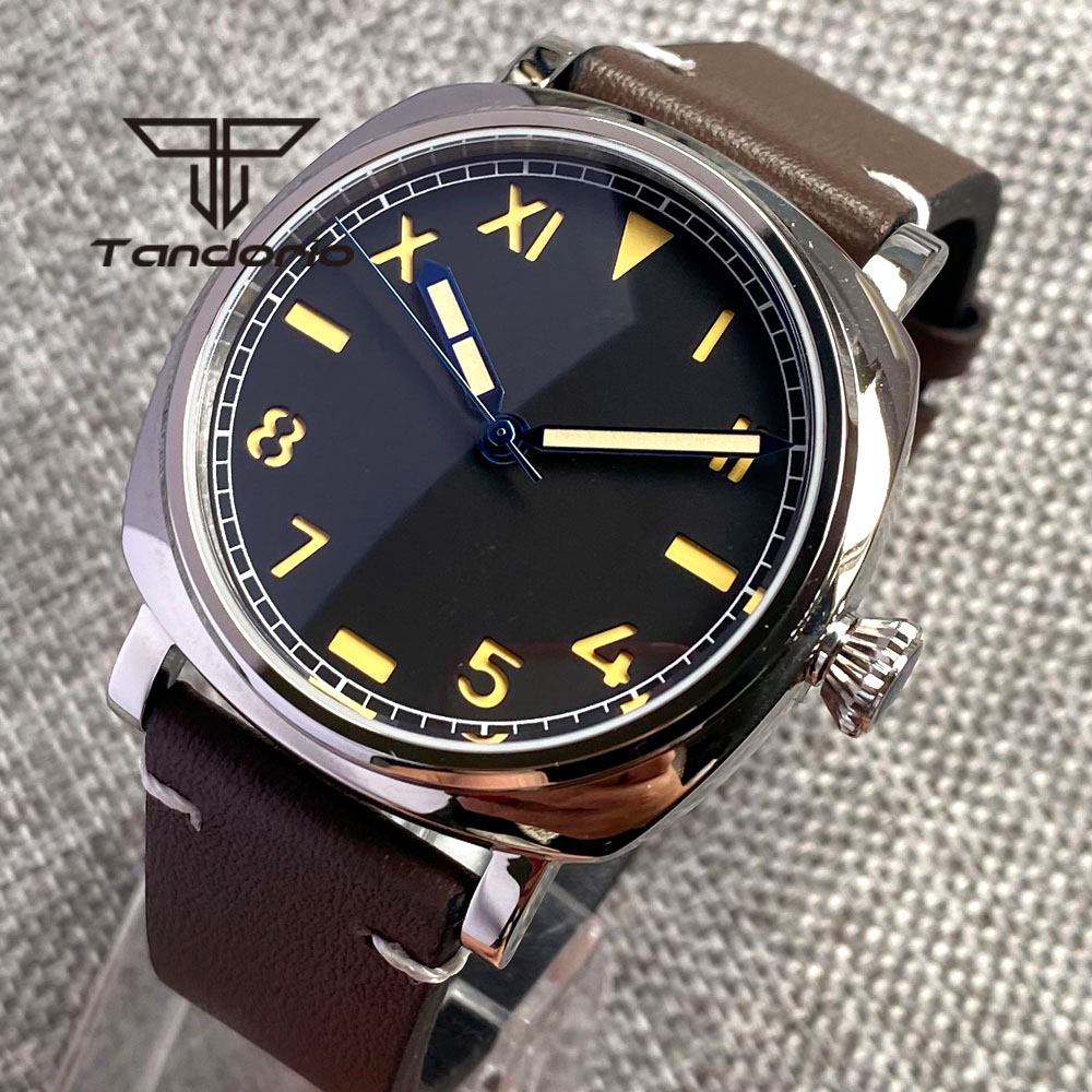 Tandorio 42mm NH35 Square Polished Automatic Men's Watch Sapphire Crystal California Dial Sterile 20BAR Waterproof Screw Crown