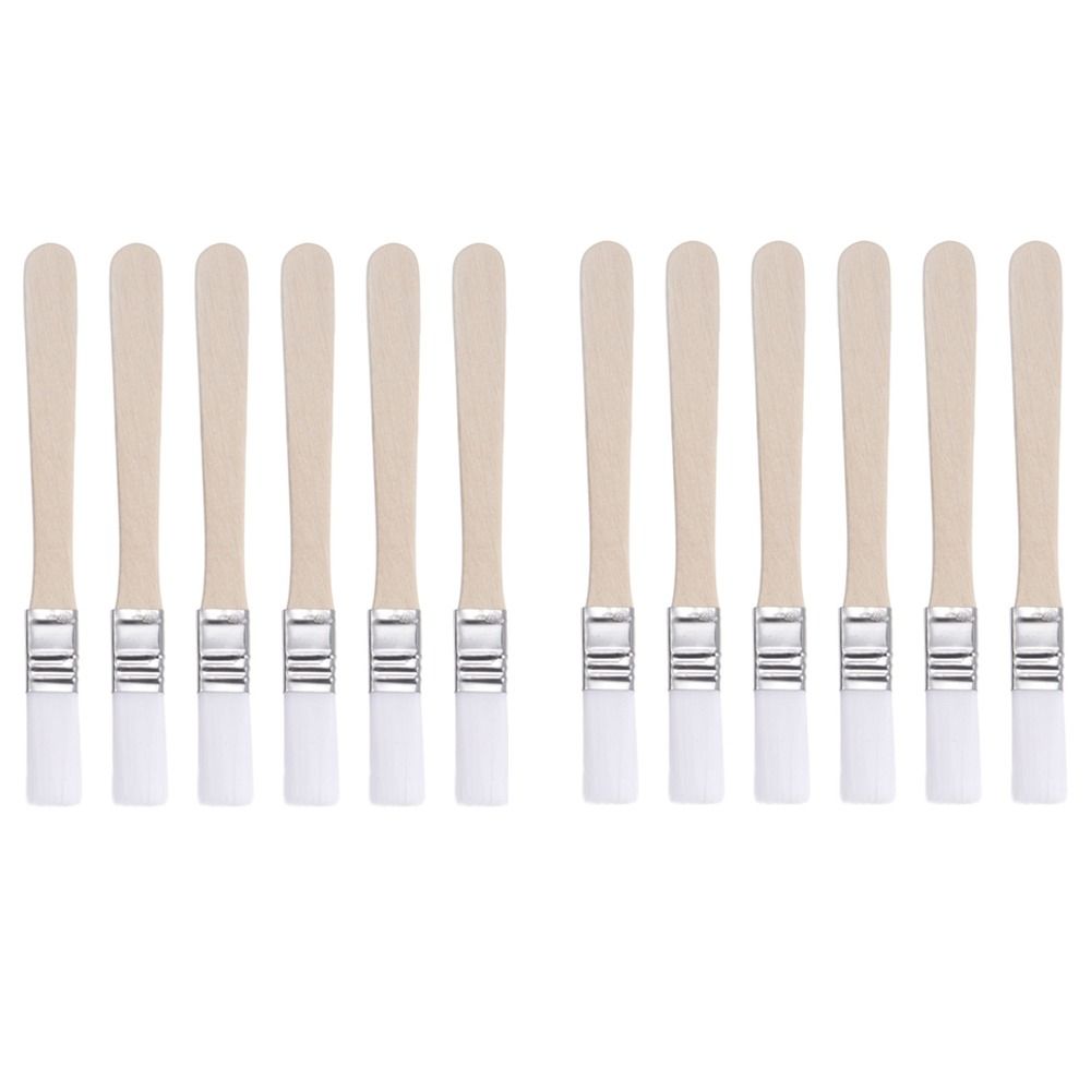 1/12Pcs 0.5" Width Small Paint Brush Nylon Bristle with Wood Handle Painting Tool for Wall Door Cabinets Furniture