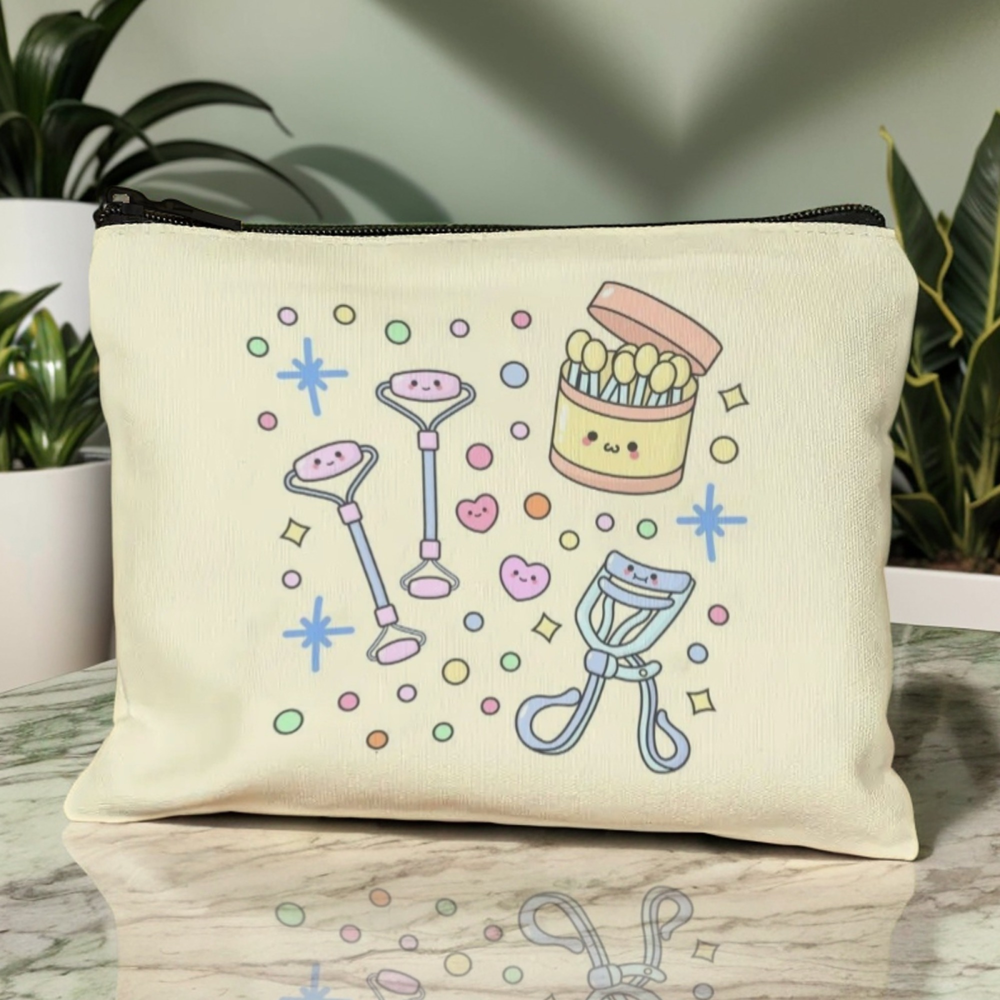 1pc cartoon chicks Pattern Cosmetic Bag Travel Makeup Organizer for Toiletries & Brushes, Portable Unisex Design for Travel