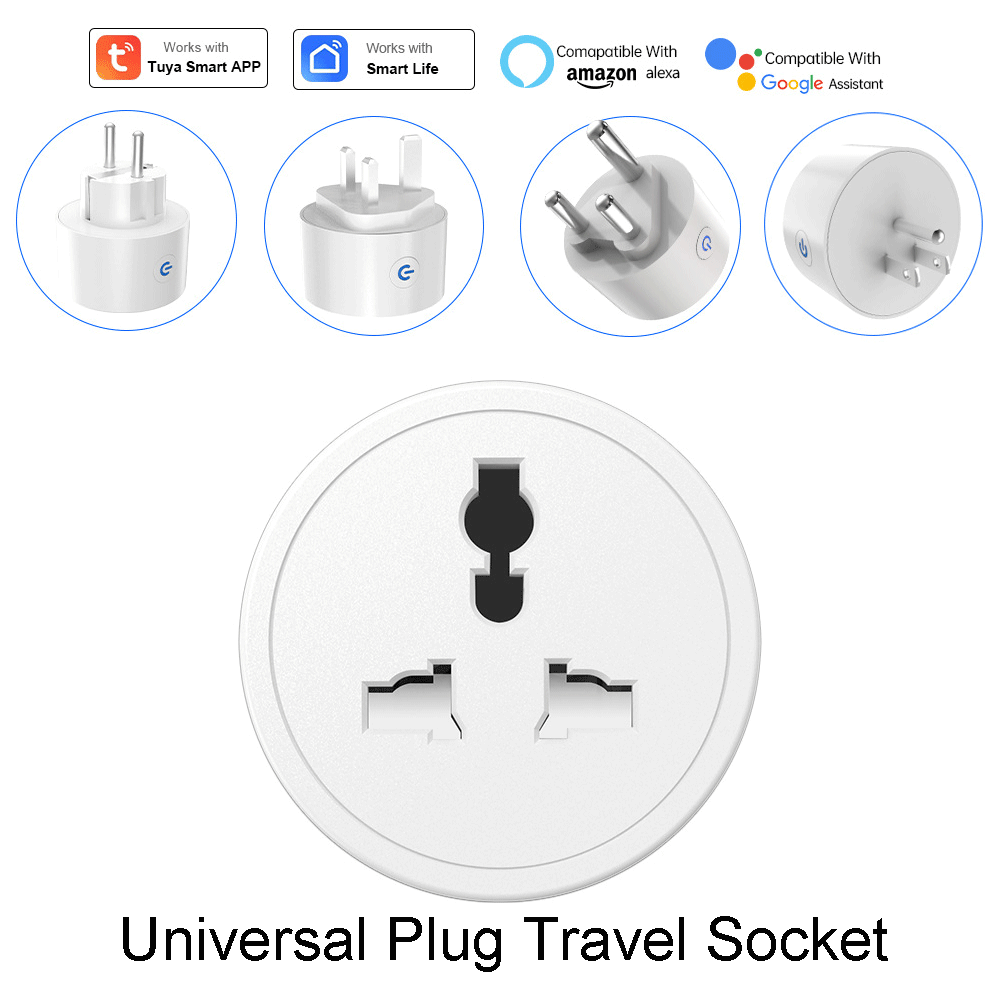 Smart Life WiFi Smart Socket - US/UK/EU/SA Standard Conversion to Universal Socket with Timed Switch and Remote Voice Control