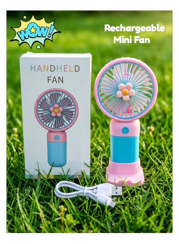 Mini Hand Fan Rechargeable with Mobile Holder