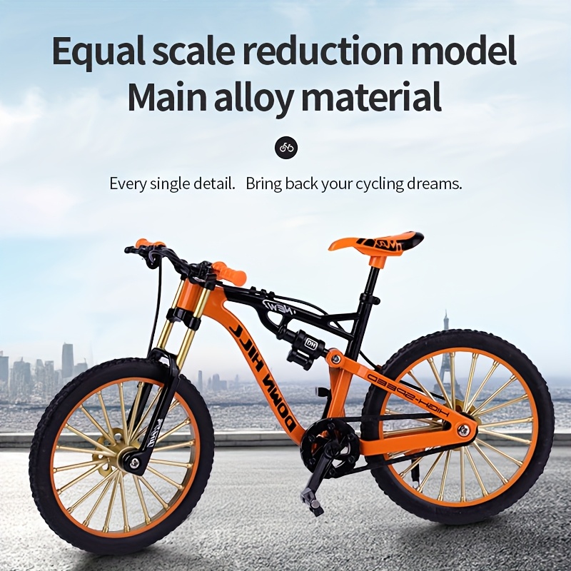 1:8 Scale Alloy Mountain Bike Model Toy - shock absorption design, detachable mini finger bike, suitable for home, bedroom