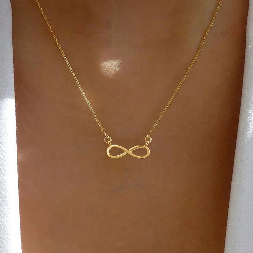 Stainless Steel Infinity Pendant Necklace for Women Symbol 8 Character Charm Clavicle Lucky Love You Forever Couple Jewelry Gift pen gpt